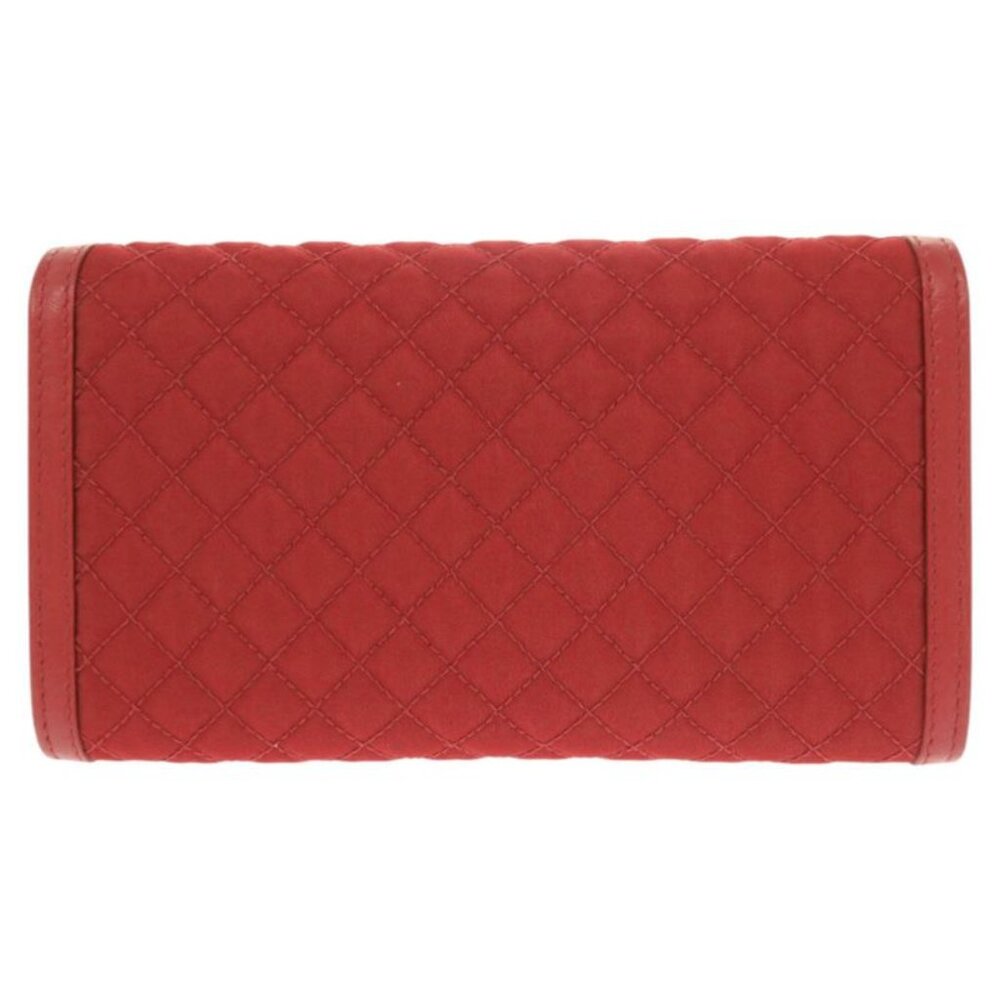 Prada 1 M1437 Nylon Leather Red Shoulder Wallet Long Wallet Red 1800 - Picture 3 of 8